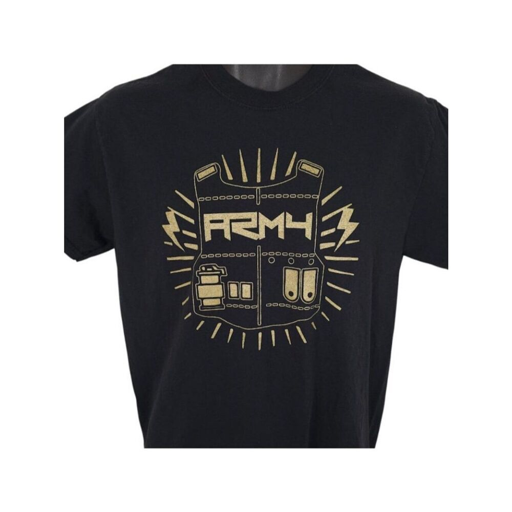 Green Day T Shirt Mens Size Medium Black Army Gold Shield 2017 Tour